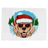 Labrador Retriever santa claus hat illustration ラージペーパーバッグ (裏面)