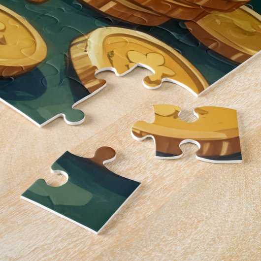 Labrador Retriever St Patrick’s Day Lucky Dog ジグソーパズル (側面)