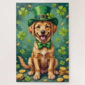 Labrador Retriever St Patrick’s Day Lucky Dog ジグソーパズル (縦)