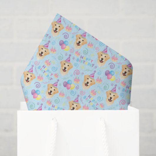 Labrador Retriever Tissue Paper in Blue 薄葉紙 (ギフトバッグ)