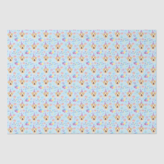 Labrador Retriever Tissue Paper in Blue 薄葉紙 (正面)