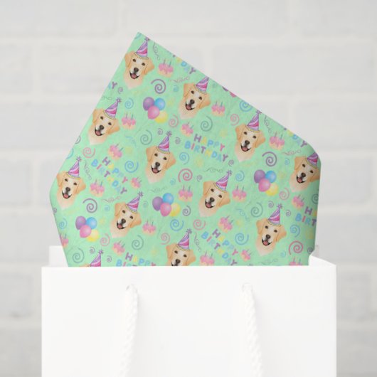 Labrador Retriever Tissue Paper in Green 薄葉紙 (ギフトバッグ)