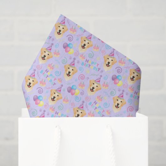 Labrador Retriever Tissue Paper in Purple 薄葉紙 (ギフトバッグ)