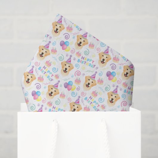 Labrador Retriever Tissue Paper in White 薄葉紙 (ギフトバッグ)