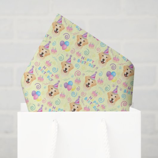 Labrador Retriever Tissue Paper in Yellow 薄葉紙 (ギフトバッグ)