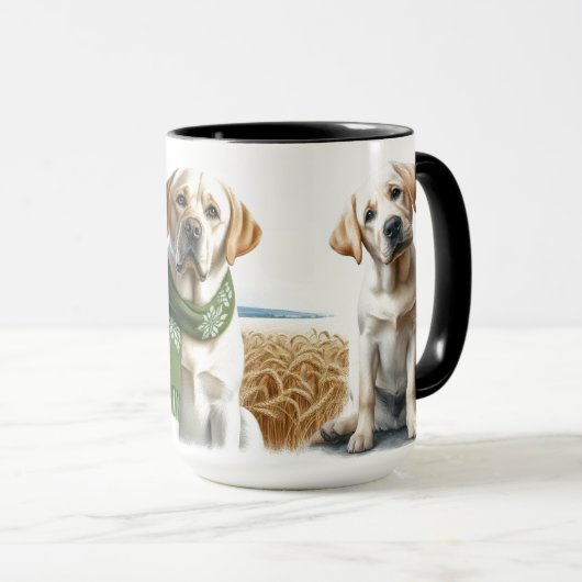 Labrador Retriever Trio Christmas Coffee Mug Cup マグカップ (正面右)