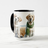Labrador Retriever Trio Christmas Coffee Mug Cup マグカップ (正面左)