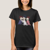 Labrador Retriever US Flag 4th Of July Independenc Tシャツ (正面)