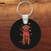 Labrador Retriever Valentine Dog Lover Heart  キーホルダー (正面)