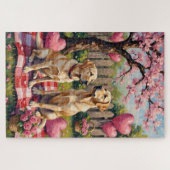 Labrador Retriever Valentine’s Day Art ジグソーパズル (横)