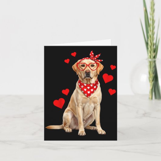 Labrador Retriever Valentines Day Dog Lover Heart  カード (正面)