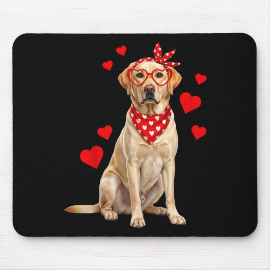 Labrador Retriever Valentines Day Dog Lover Heart  マウスパッド (正面)