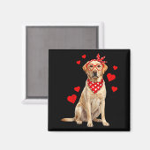 Labrador Retriever Valentines Day Dog Lover Heart  マグネット (正面/裏面)