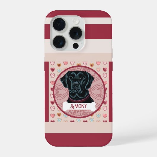 Labrador  Retriever Valentines iPhone 11 Pro Case  iPhoneケース (裏面)