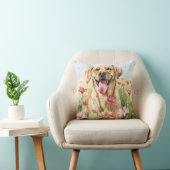 Labrador Retriever Watercolor Throw Pillow クッション (椅子)