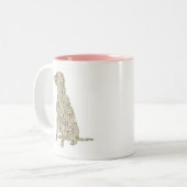 Labrador Retriever Wildflower Silhouette Dog Mom ツートーンマグカップ (正面左)