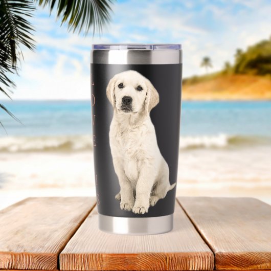 Labrador Retriever Women Men White Lab Mom Dad Dog 保温保冷タンブラー (ビーチ (回転後))