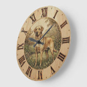  Labrador Retriever wooden Wall Clock  ラージ壁時計 (傾斜)
