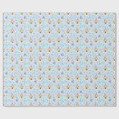 Labrador Retriever Wrapping Paper in Blue ラッピングペーパー (フラット)