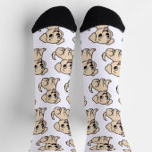 Labrador Retriever Yellow Cartoon Sitting ソックス (上部)