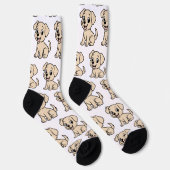 Labrador Retriever Yellow Cartoon Sitting ソックス (右)