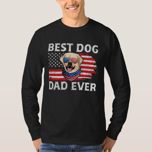 Labrador USA Patriotic Dog Apparel American Flag M Tシャツ (正面)