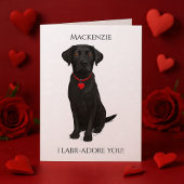  Labrador With Love Heart Adore You Personalized カード