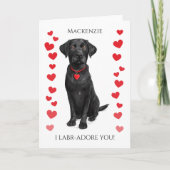 Labrador With Love Heart Adore You Personalized カード (正面)