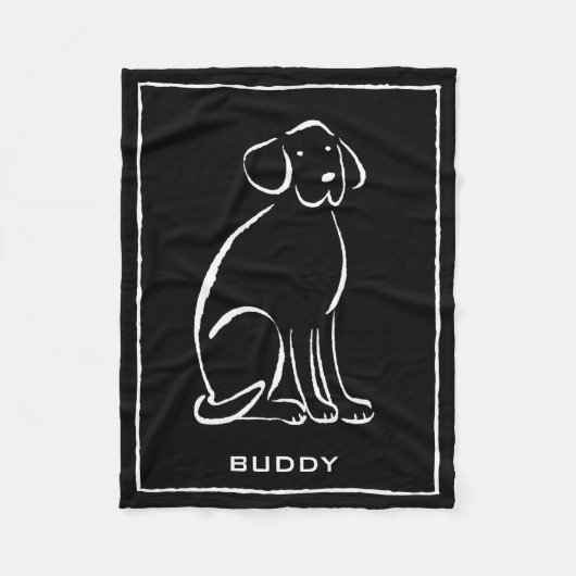 Labradoreの芸術の一突き色は、名前を加えます フリースブランケット (正面)