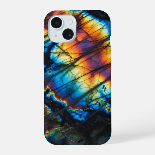 Labradorite Rainbow Flash iPhone 15ケース (裏面)