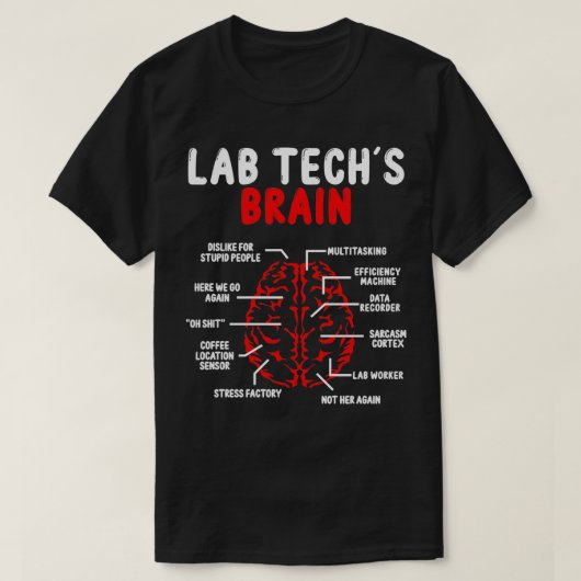 Labratory おもしろい Tech Brain Lab Technologist Tシャツ (デザイン正面)