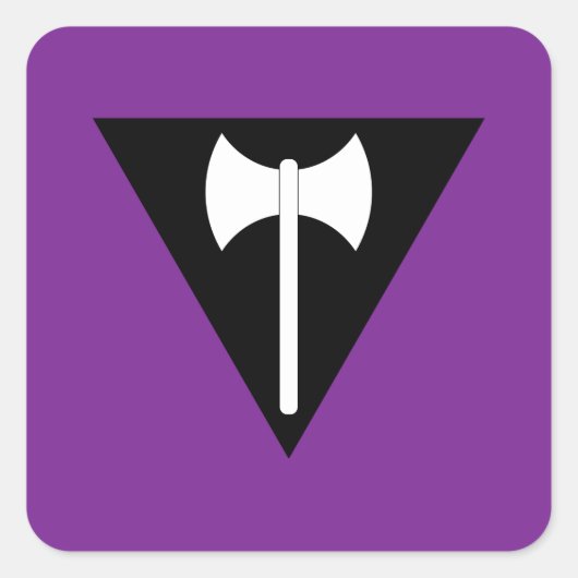 Labrys Lesbian Flag  スクエアシール (正面)