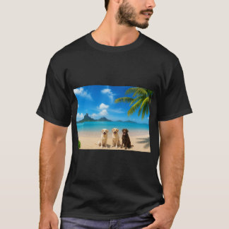 Labs on tropical island tシャツ