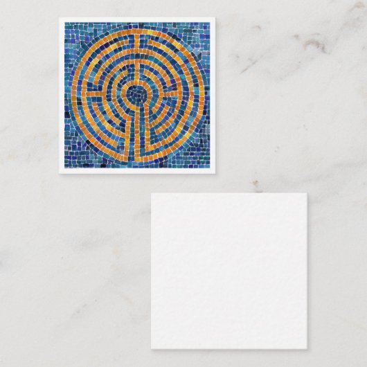 LABYRINTH IV 2.5x2.5フラットカー空白のド – 白色 ノートカード (正面/裏面)