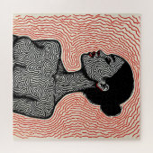 Labyrinth of Her Awakening – A Minimalist Portrait ジグソーパズル (横)