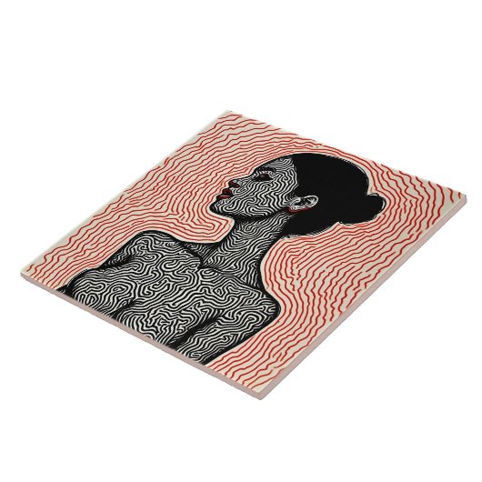 Labyrinth of Her Awakening – A Minimalist Portrait タイル (側面)