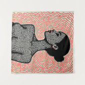 Labyrinth of Her Awakening – A Minimalist Portrait タペストリー (正面(横))