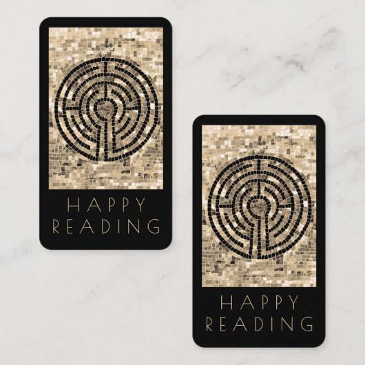 LABYRINTH Vブックマーク – 3.5x2カード+文字/黒 ノートカード (正面/裏面)