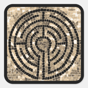 LABYRINTH V大型スクエアステッカー – 黒 スクエアシール