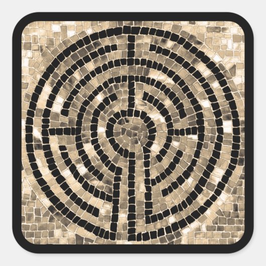 LABYRINTH V大型スクエアステッカー – 黒 スクエアシール (正面)