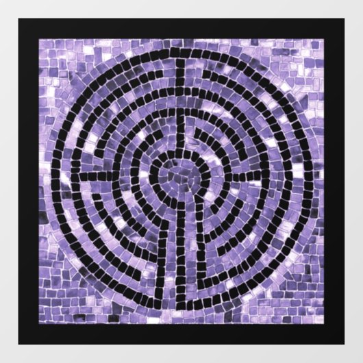 LABYRINTH VI 12x12 Window Cling - ブラック ウィンドウサイン (シート)