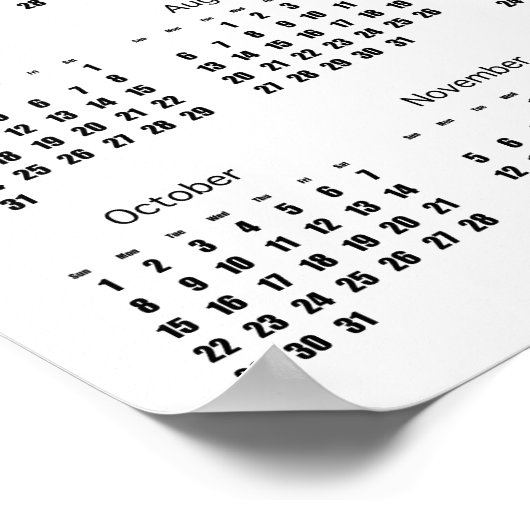 Labyrinth White Calendar Poster 2017 ポスター (角)