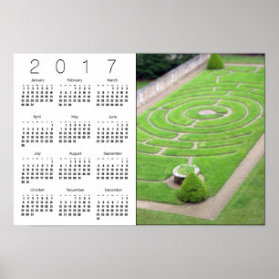 Labyrinth White Calendar Poster 2017 ポスター