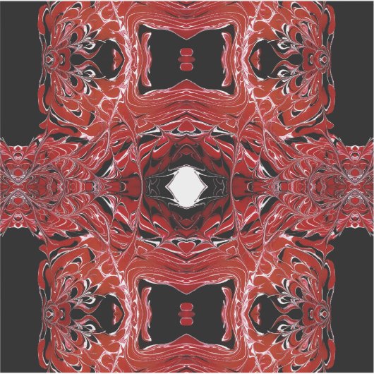 Labyrinthine Abstract Red Black White Fluid Art シール (正面)