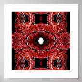 Labyrinthine Abstract Red Black White Fluid Art ポスター (正面)