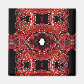 Labyrinthine Abstract Red Black White Fluid Art マグネット (正面)