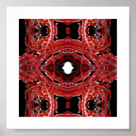 Labyrinthine Red Abstract Acrylic Fluid Art ポスター