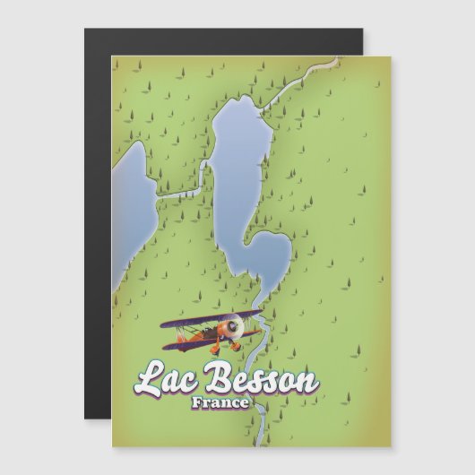 Lac Bessonフランスの地図と旅行のポスター (正面/裏面)