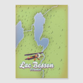 Lac Bessonフランスの地図と旅行のポスター (正面)