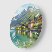 Lac D'Annecy Lake Annecy France  ラージ壁時計 (傾斜)